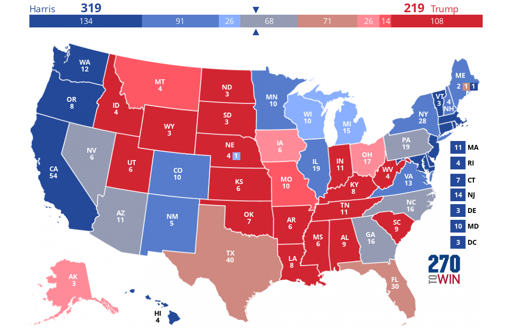 270toWin - 2024 Presidential Election Interactive Map